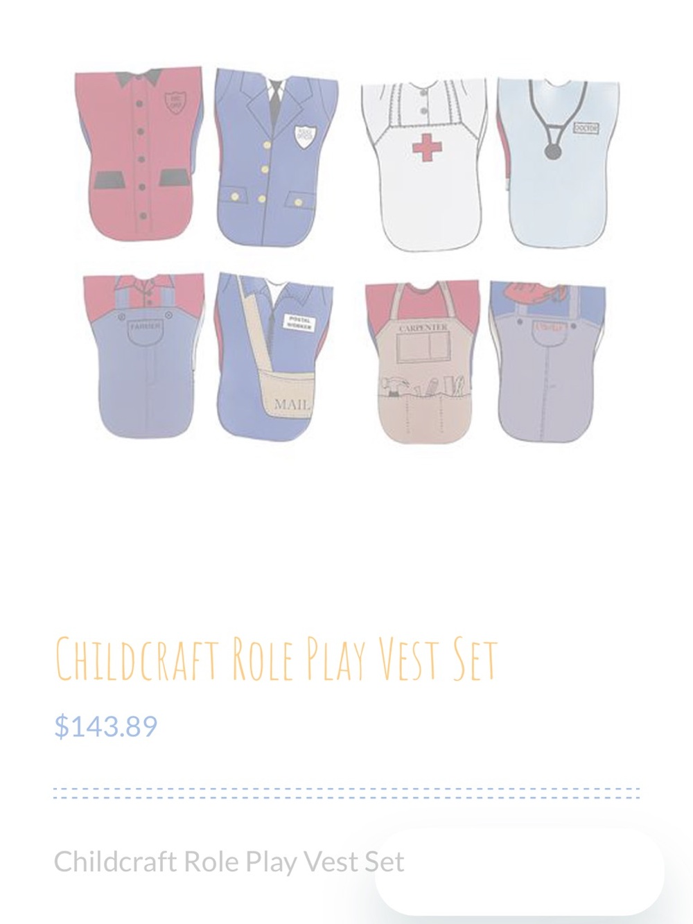 ChildCraft Kids Role Play Vest Set - Multi-Color Multi Jobs Autism Products Used